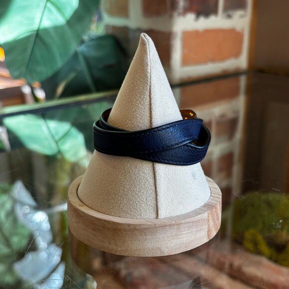 HERMES Bleu Nuit Swift Double Tour Kelly Bracelet - Picture 3 of 5